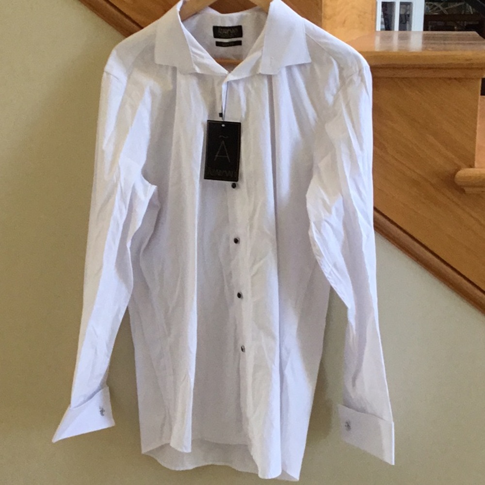 Azarman Dress Shirt Size 16 White New With Tags